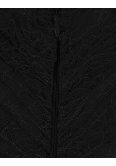 Abito Asimmetrico In Pizzo Ragnatela Nero ALEXANDER MCQUEEN | 831082-QZAOZ1000